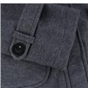 Hooded Baumwollmischung Horn Lederschnalle in der langen Mantel Jacke Baumwollcoat Frauen
