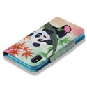 パンダと木パターンレザー財布電話ケース