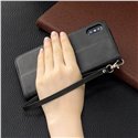Solid color lambskin pu leather phone case