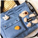 High Quality Fashion Schoolbag Women Bags Ladies Handbags Nylon Large Size Shipping Bags Jean Shoulder Crossbody Bags with Lovely Toy Pendant on