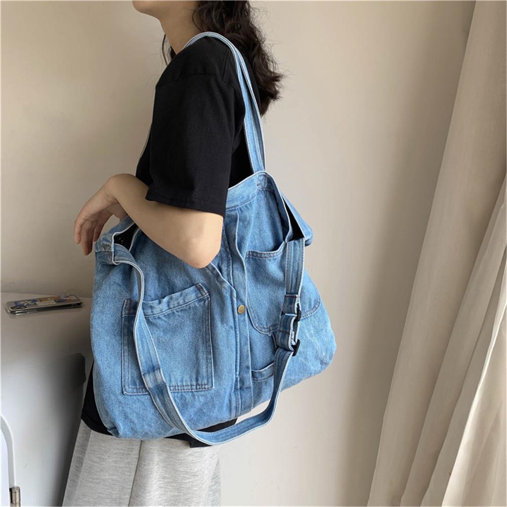 Yohora Denim Shoulder Bag Casual Style Lightweight Retro Travel Shopper  Crossbody Handbag for Teen Girls Women