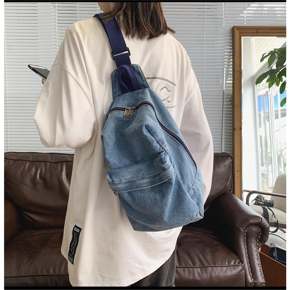 High Quality Schoolbags Jean Blue Shoulder Bags Crossbody Travel Bags ...