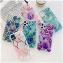 Marble Pattern Gilded Electroplating Protective Case Cover for iPhone and Samsung Phones