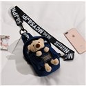 2021 Women Jean Shoulder Crossbody Bags with Cute Toy Pendant on for Girls and Kids