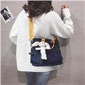 Fashion Schoolbag 2021 Women Bags Ladies Handbags Large Size Jean Shoulder Crossbody Bags with Lovely Toy Pendant on for Girls